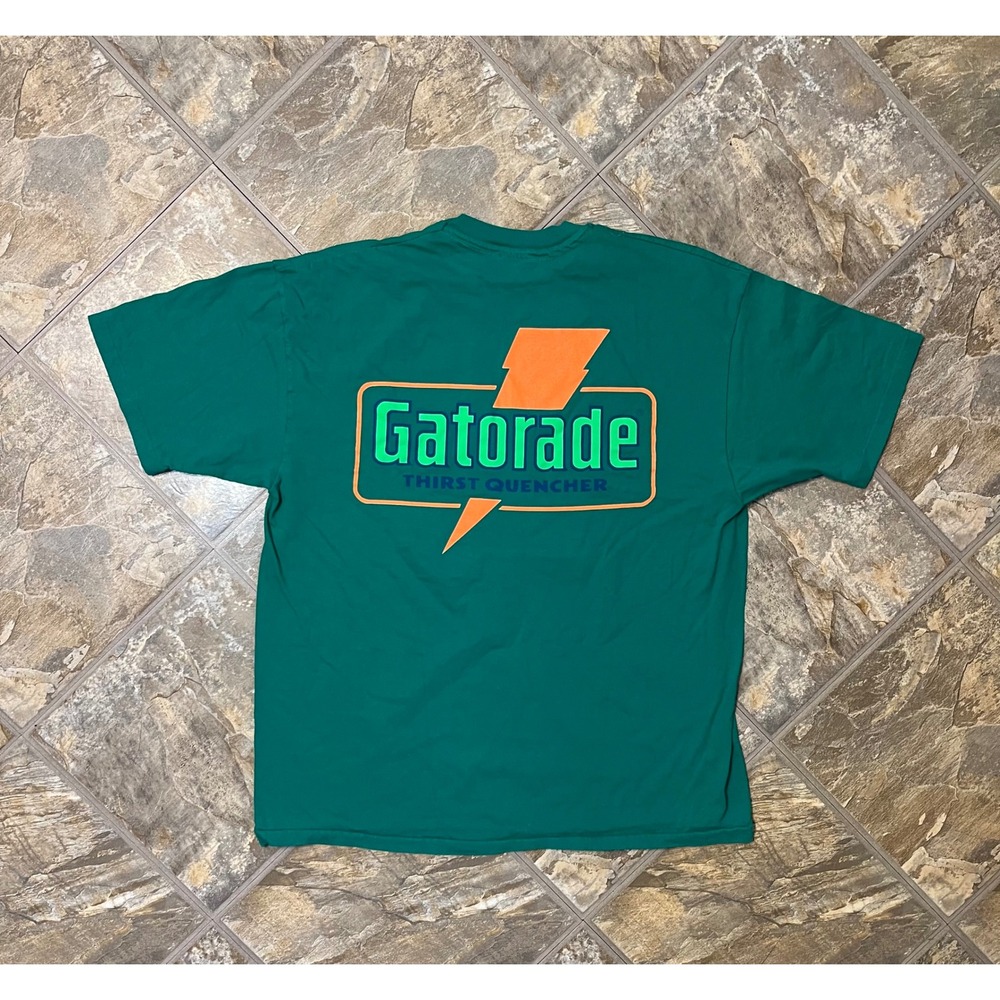 Hanes Gatorade T-Shirt Mens XL Green Vintage 90s Single Stitch USA